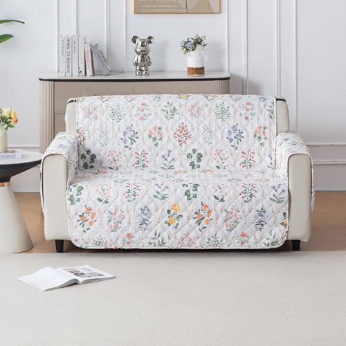Image of House of Quirk 'Mughal Series' Anti-Slip Sofa Cover Mat with Pocket | Polyester Couch Protector for Pets, Kids & Spills (Baghe Bahar, 180x120cm, Two Seater)