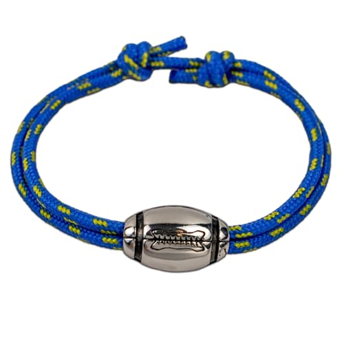 Ernestine - Bracelet rugby - taille ajustable, cadeau fête des pères papi - joueurs de rugby, avec breloque ballon de rugby - bracelet rugby Clermont pour...