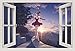 Produktbild Unified Distribution Anime & Manga - Ballance Ballerina - Wandtattoo mit 3D Effekt, Aufkleber für Wände und Türen Größe: 92x61 cm, Stil: Fenster