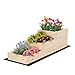 Produktbild MODO24 Hochbeet Holz, 3-stufiger Pflanzkasten, Blumenkasten, Gemüsebeet, Kräuterbeet, Anzuchtkasten, mit Gartenvlies als Unterlage und Schrauben, Abmessungen 27x30x93 cm, Farbe: Natur imprägniert