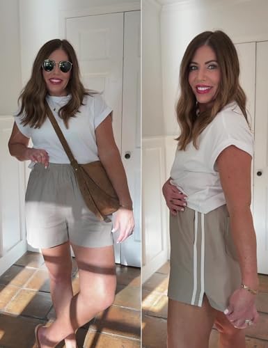 Xiaoxuemeng Womens Striped Shorts Wide Leg Summer Athletic Shorts Casual Workout Short Pants3