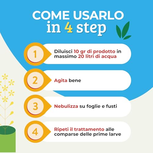 Albagarden - Bacillus Thuringiensis Kurstaki - Insetticida Piante Biologico - Contro le Larve di Parassiti e Insetti dell'orto e Giardino - polvere bagnabile x 10 gr - 6