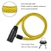 Cable Bike Lock with 2 Keys, Weather-Resistant Portable Locks for Bikes Mopads Electric Scooters Kids Childrens Adults Bicycle, Yellow