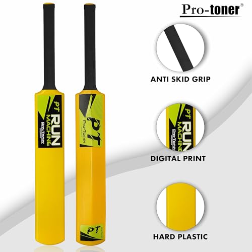 Protoner Kids Cricket Set with 1 Plastic Bats, 3 Stumps and Ball, Yellow 5 41rB 3YDJkL
