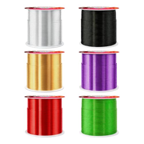 Image of Mandala Crafts 20 GA Silver Black Red Assorted Anodized Aluminum Craft Wire | 450 FT, Colored, Flexible, Bendable for Bonsai Armature Sculpting Wire Wrapping Jewelry Making, Weather & Tarnish Resistant