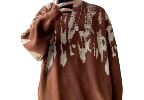 Y2K Striped Sweater Color Block Grandpa Sweater Baggy Knit Long Sleeve Pullover Streetwear Unisex4