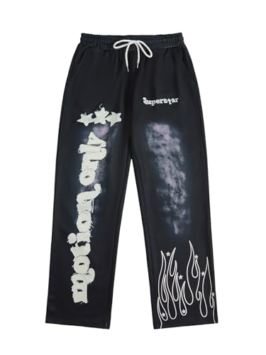 Men's Flared Sweatpants Y2k Letter Graphic Joggers Streetwear