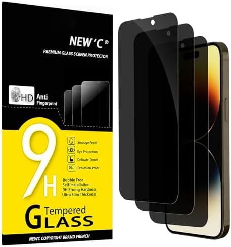 NEW'C for iPhone 14 Pro Max Screen Protector Privacy 28° Tempered Glass