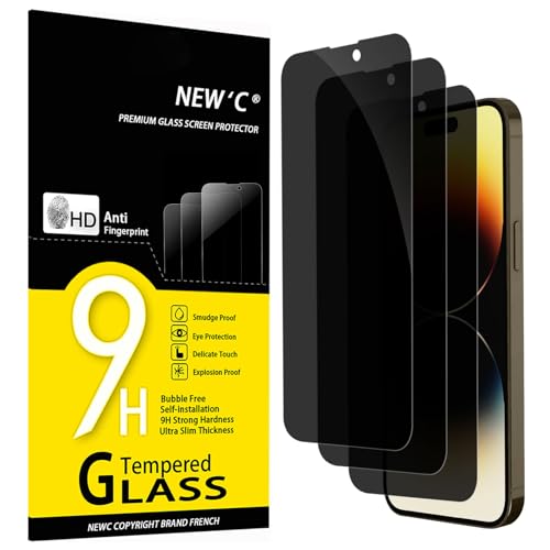NEWC 3 Stück Sichtschutz für iPhone 14 Pro Max für Panzerglas (6 7 Zoll) für Panzerglas Verbesserter 28-Grad-schutzwinkel Ultra-Haltbare 9H Härte Blasenfrei