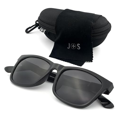 J+S Mission Mark II Rectangle Sunglasses, Polarized Sunglasses with 100% UV protection