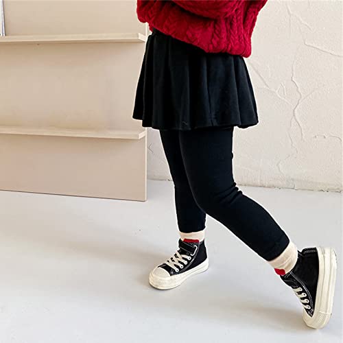 Kids Baby Girls Footless Leggings with Ruffle Tutu Skirt Toddler Stretchy Basic Ankle Length Thermal Tights Skort3