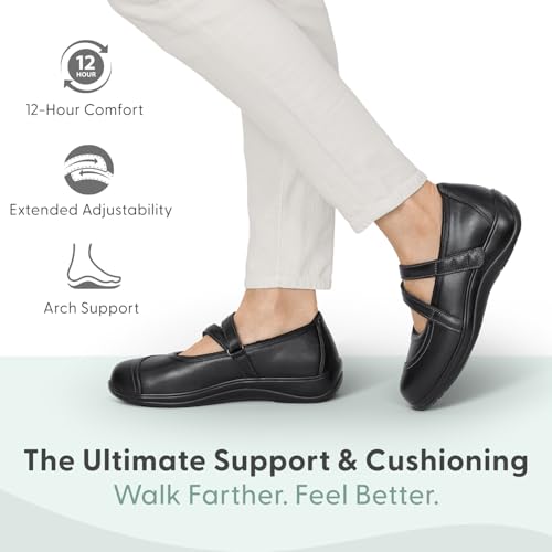 Orthofeet Women's Orthopedic Leather Celina Mary Jane Shoes2
