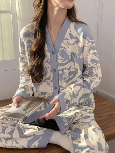 Image of LITZO Womens Korean Night Dress || Pyjama Set ||Korean Nightsuit || Women Nightwear ||Round Neck Half Sleeve Nightsuit || Loungewear || Everyday Nightdress (L-228-233)