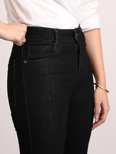 Image of Urbano Fashion Women's Mid Rise Bootcut Washed Jeans Stretchable