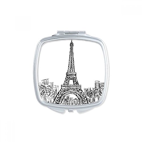 Miroir de poche Tour Eiffel - Fini les retouches ratées grâce au format carré compact - 2