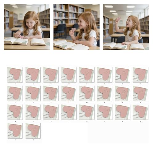 Marque-pages à clip en cœur, lot de 26 idées cadeaux pour les lecteurs
