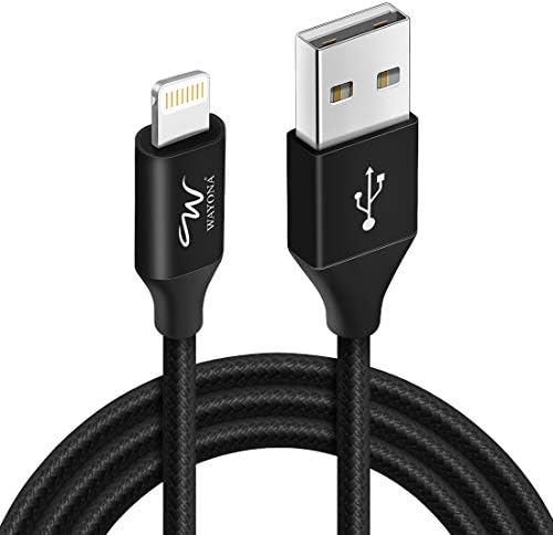 Wayona Nylon Braided 3A Lightning to USB A Syncing and Fast Charging Data Cable for Iphone, Ipad (3 FT Pack of 1, Black)