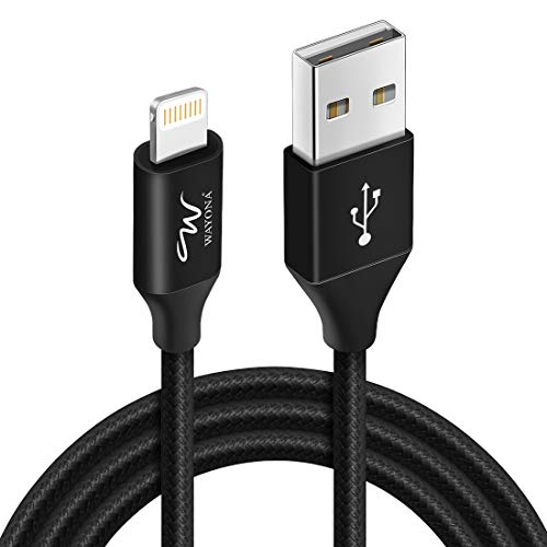 Wayona Nylon Braided 6Ft USB Data Sync & ChargingCompatible for iPhone 14/14 Pro/14 Plus/14 Pro Max, iPhone 13 Pro 12 Pro Max 11 XS 7 Plus 6S ipad Pro(6 FT Pack of 1, Black)