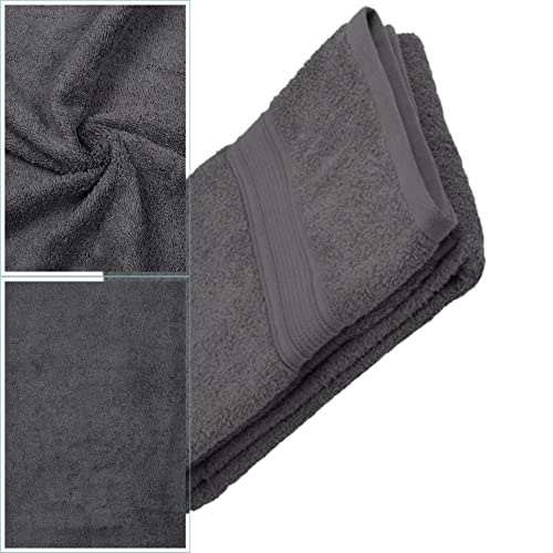 Serviette de bain 100% coton bio anthracite drap de douche de 70x140 cm