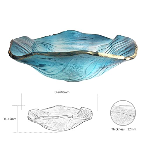 Hnbmc Bathroom Vessel Sink Above Counter, Blue Transparent Shell Shape Bathroom Corner Sinks, Hand Painted Art Glass Wash Basin For Bathroom #TOP2