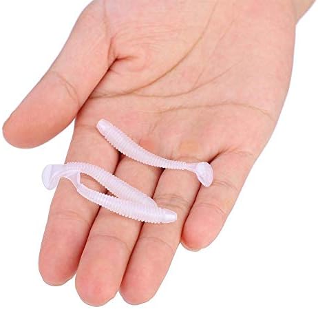 Miniatura 4 de 50 señuelos de pesca suaves de 2.0 in, cebo de pesca de plástico, cola en T, cebos para gusanos, accesorios de aparejos de pescado, 9 colores