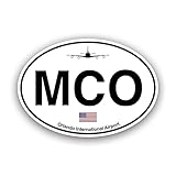 Orlando Airport Euro Oval Sticker Decal - Self Adhesive Vinyl - Weatherproof - Made in USA - MCO Florida fl 2" Wide