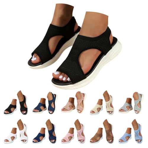 Genérico Sandalias Ortopedicas Mujer Sandalia Deportiva con Punta Abierta,Zapatos Comodos de Verano Sandalias Cuña Casual para Caminar,Zapatillas Transpirables Sandals for Women Elegantes
