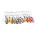 Toyvian 12pcs Matroschka Schlüsselanhänger Holz Mini Babuschka Puppen Holzspielzeug Taschenanhänger Autoschlüssel Anhänger Schlüsselring Geschenk Party Mitgebsel Zufällige Muster
