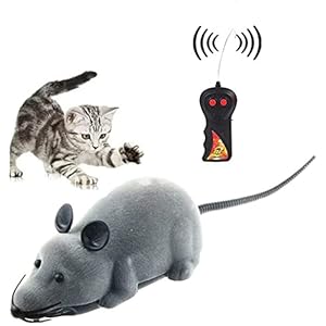 JIAXIN Ratón de Control Remoto Eléctrico Juguete para Gatos, Ratón miniatura de juguete, con Mando de Control Remoto, Juguete Rata Gato con Control Remoto Inalámbrico para Gatos Perros Mascotas