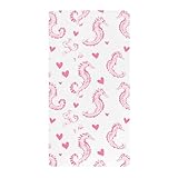 Sea Horse Valentines Crib Sheets for Baby Boys Girls Cotton Baby Playard Sheet Soft Breathable Toddler Bed Sheets for Nursery Decor, 1 Pack