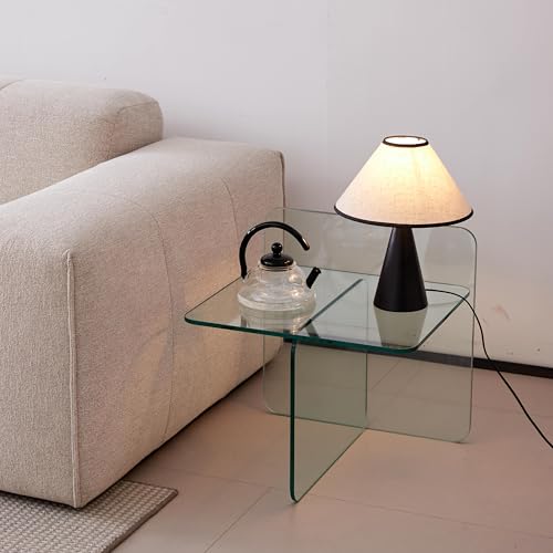 Mesa de sofá minimalista en cristal de seguridad curvado con acabado limpio y sofisticado 2