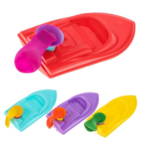 BCOATH 1 セット 4 個 科学 車の幹のおもちゃ 気球推進車 Diy実験装置 ベビーバスボートのおもちゃ お風呂の 浴槽の 空気動力ボート 気球動力船 Abs
