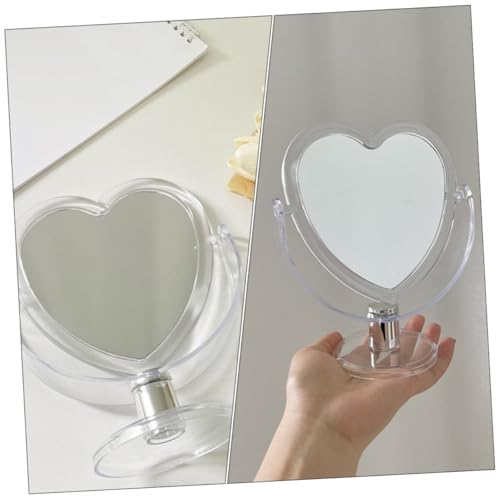 Espejo de maquillaje acrílico en forma de corazón miniatura 6