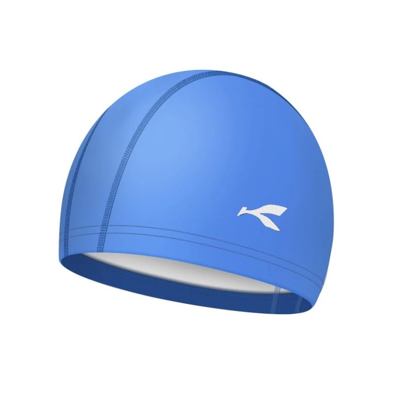 Image of Waterproof PU Swimming Cap for Men and Women | Adults Swimming Cap (Free Size, Not for Kids) (Blue)