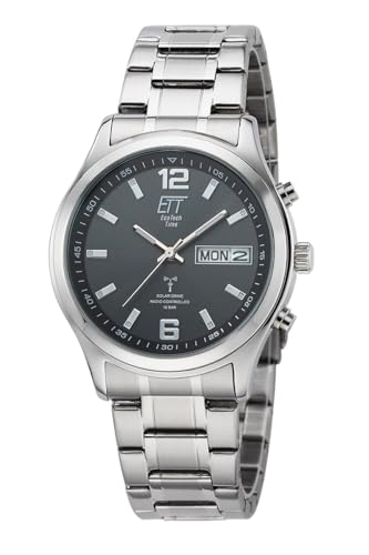 ETT Eco Tech Time Funk Solar Herren Uhr Analog mit Edelstahl Armband EGS-11247-22M