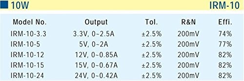 Industrial Open Frame 10.2W 12V 0.85A Irm-10-12 Meanwell Ac-Dc Smps Irm-10 Mean Well Switching Power Supply #TOP2