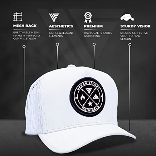 Image of Urban Effort Specialty Mens Snapback Hat - Curved Brim A Frame Adjustable Trucker Cap for Men and Women