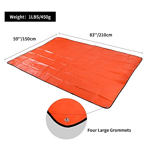 RedSwing Heavy Duty Survival Blanket, Waterproof Emergency Thermal Tarp, Multipurpose Reflective Insulated All Weather Blankets for Camping Hiking, Orange - Thumbnail 2