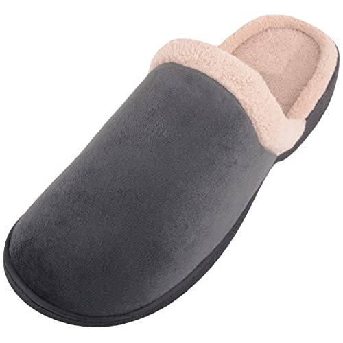Chaussons mules d'hiver gris en velours pour femme pointure 38