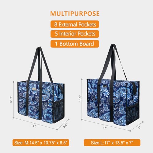 Image of TOPDesign Utility Water Resistant Tote Bag with 13 Pockets, Top Zipper Closure & Thick Bottom Support, for Working Women