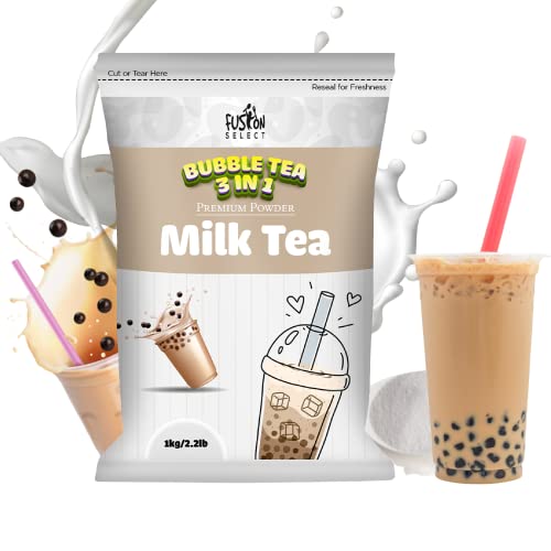 Fusion Select 2.2lb Boba Milk Tea Flavored-3-in-1 Drink Powder with Cream & Sugar - Instant...