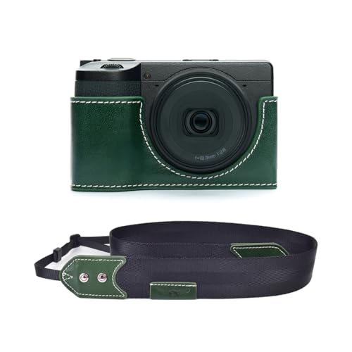 TP Original Ricoh GR4 ��p �n���h���C�h+R�J�����X�g���b�v �{�v �{�f�B�P�[�X �n�[�t�J�����P�[�X �o�b�O �J�o�[ �d�r�����֗� ��ʊJ�� ���� ��p�Ή��J�����J�o�[ (�O���[��)