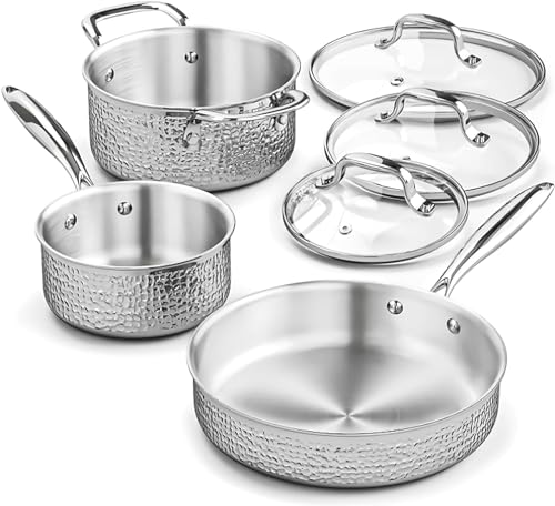 Hammered Stainless Steel Saucepan...