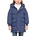 White Parka Puffer Jackets for Girls Boys:Fashion Lightweight Zipper Quilted Coat Outdoor Wear Winter Warm Outfits(Blue,9 Years)