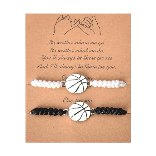 Tennis Ball Bracelets for 2 Matching Couple Bracelets for Husband Boyfriend Best Friend Birthday Christmas Gifts for Friend Son Girlfriend Wedding Anniversary Present for Wife Husband Couple