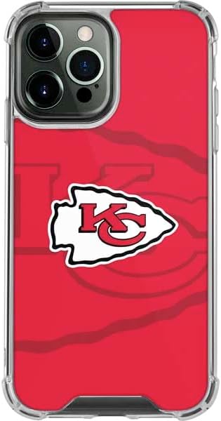 Skinit Clear Phone Case Compatible with iPhone 13 Pro Max - Officially Licensed NFL Kansas City Chiefs Double Vision Design