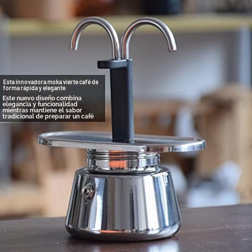 Acouto Moka Pot, 100 Ml Cafetera De Doble Pico Moka Pot Acero Inoxidable Estilo Italiano Diy Cafetera Cafetera De Acero Inoxidable Para Casa Camping Cafe
