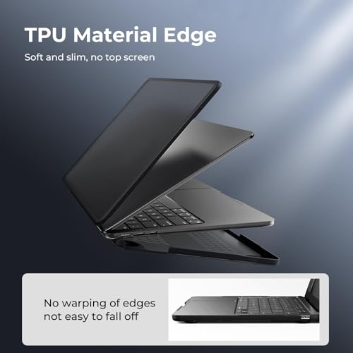 Image of BlueSwan Hard Shell Case Compatible for Apple MacBook Air 13 inch M5 2026 2025 2024 2022 M4 M3 M2, A3449 A3240 A3113 A2681, 13.6 Matte TPU Frame Anti-Fingerprint Laptop Protective Cover, Frosted Black