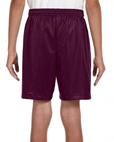 Youth A4 Six Inch Inseam Mesh Short NB5301 Maroon M2