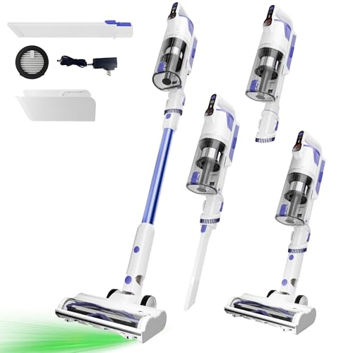 Image of Cordless Vacuum Cleaner with Self-Standing, 45KPA Stick Vacuum, 88,000RPM Brushless Motor & LED Display, Anti-Tangle, Lightweight Vacuum Cleaners for Home, Pet Hair, Hardwood Floors, Navy
